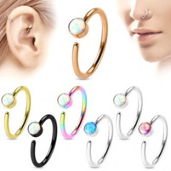 Synthetic Opal Nose Hoop Cartilage Ear Ring